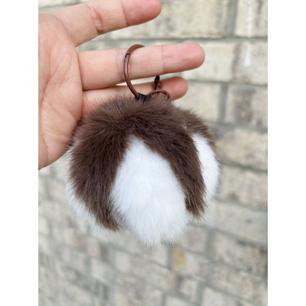 Handmade Fluffy Cotton Plant Pom Pom Keychain Purse Charm Farmhouse Rustic